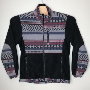 Hooey‎ Men's Large Southwestern Print Color-Block Zip-Front Tech Fleece Jacket